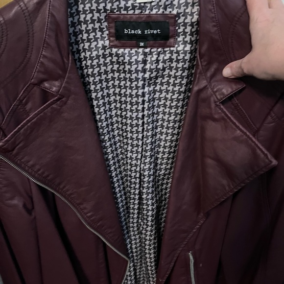 Black Rivet Leather Jacket. - Picture 3 of 6